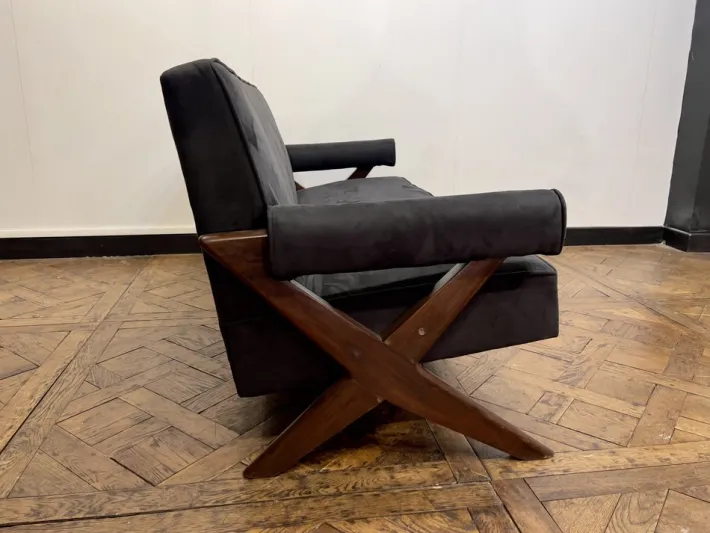 Pamono Vintage Sofa and Armchairs by Pierre Jeanneret, 1956, Set of 3 Hot