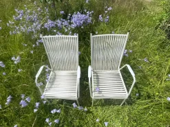 Pamono Vintage Spaghetti Garden Chairs in White in the style of Mauser, 1960s, Set of 2