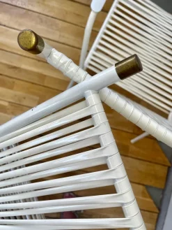 Pamono Vintage Spaghetti Garden Chairs in White in the style of Mauser, 1960s, Set of 2