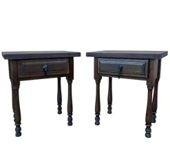 Pamono Vintage Spanish Bedside Tables with Drawer, 1940, Set of 2 Online