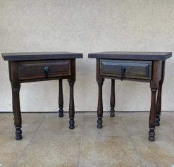 Pamono Vintage Spanish Bedside Tables with Drawer, 1940, Set of 2 Online