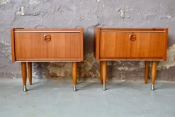 Pamono Vintage Style Scandinavian Bedside Tables or Nightstands, 1970s, Set of 2 Sale