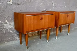 Pamono Vintage Style Scandinavian Bedside Tables or Nightstands, 1970s, Set of 2 Sale