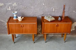 Pamono Vintage Style Scandinavian Bedside Tables or Nightstands, 1970s, Set of 2 Sale