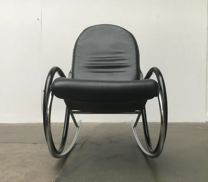 Pamono Vintage Swiss Nonna Rocking Chair by Paul Tuttle for Strässle