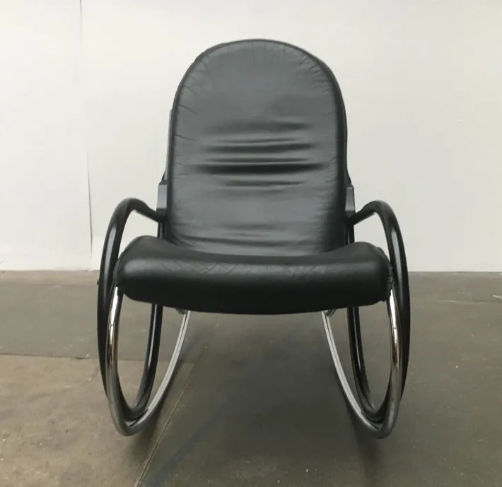 Pamono Vintage Swiss Nonna Rocking Chair by Paul Tuttle for Strässle