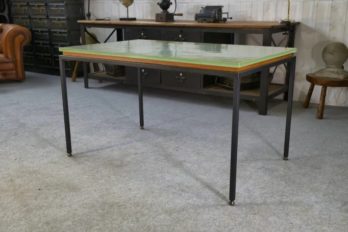 Pamono Vintage Table in Glass and Black Lacquered Metal, 1960s Best