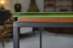 Pamono Vintage Table in Glass and Black Lacquered Metal, 1960s Best