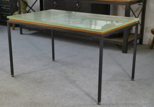 Pamono Vintage Table in Glass and Black Lacquered Metal, 1960s Best