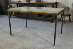 Pamono Vintage Table in Glass and Black Lacquered Metal, 1960s Best