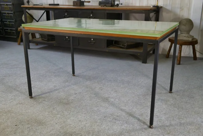 Pamono Vintage Table in Glass and Black Lacquered Metal, 1960s Best