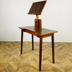 Pamono Vintage Table with Height Adjustable Lectern Stand Outlet