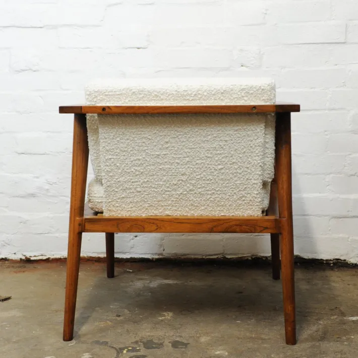 Pamono Vintage Teak and Boucle Angular Armchair, 1960s Best