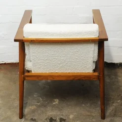 Pamono Vintage Teak and Boucle Angular Armchair, 1960s Best