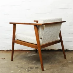 Pamono Vintage Teak and Boucle Angular Armchair, 1960s Best