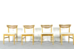 Pamono Vintage Teak and Cane Bergere Chairs, Set of 4 Online