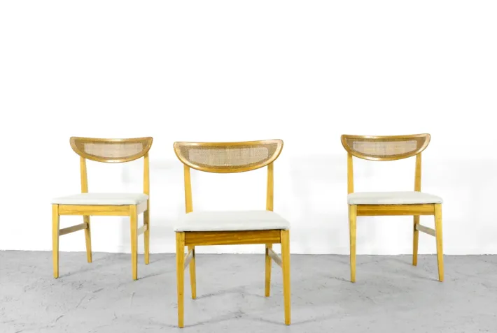 Pamono Vintage Teak and Cane Bergere Chairs, Set of 4 Online