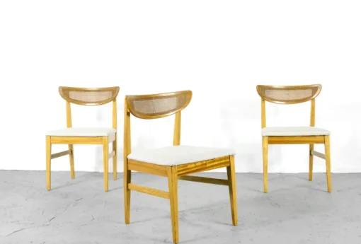 Pamono Vintage Teak and Cane Bergere Chairs, Set of 4 Online
