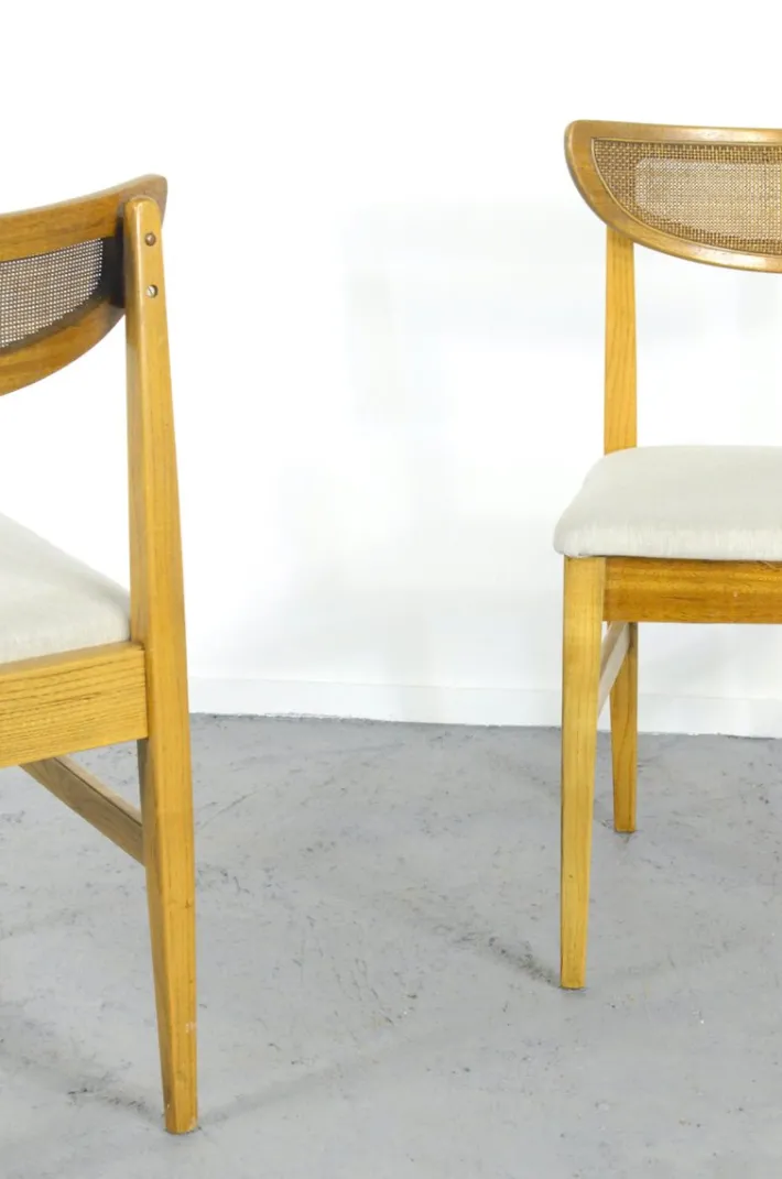 Pamono Vintage Teak and Cane Bergere Chairs, Set of 4 Online