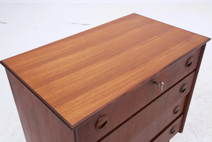 Pamono Vintage Teak Chest of Drawers, 1970s New