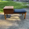 Pamono Vintage Teak Telephone Bench with Vinyl Seat, 1960s New