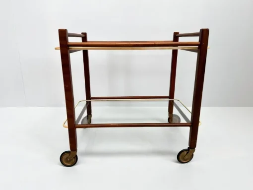 Pamono Vintage Teak Trolley with Glass Tops by Cees Braakman for Pastoe, 1950s Discount