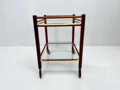 Pamono Vintage Teak Trolley with Glass Tops by Cees Braakman for Pastoe, 1950s Discount