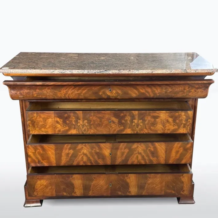 Pamono Vintage 19th Century Louis Philippe Chest of Drawers with Marble, Outlet
