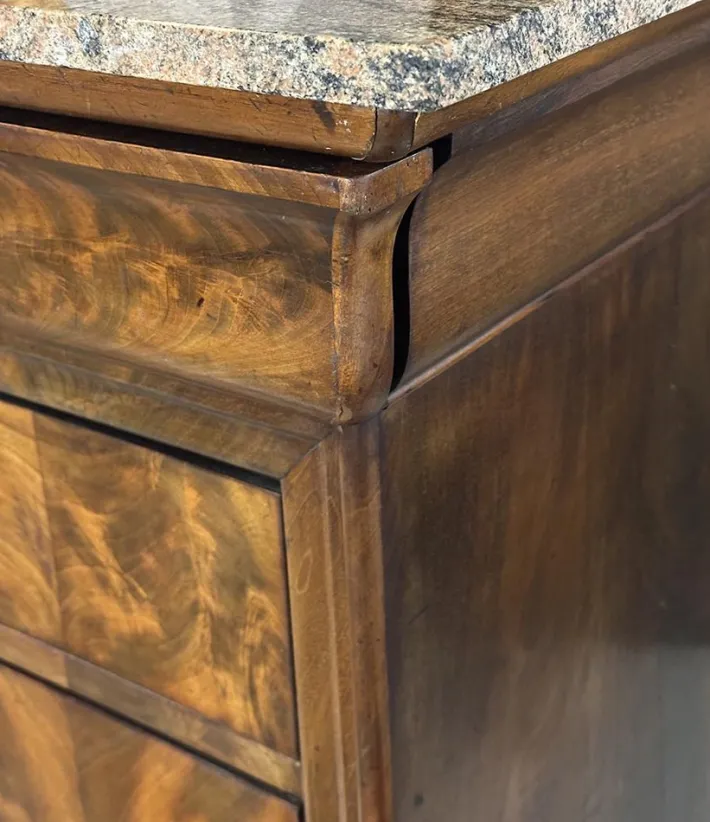 Pamono Vintage 19th Century Louis Philippe Chest of Drawers with Marble, Outlet