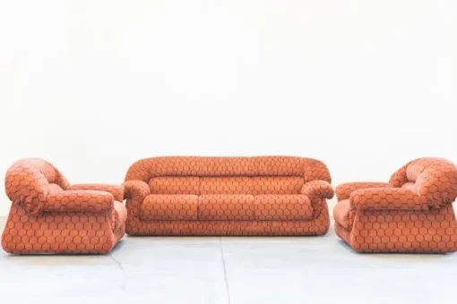 Pamono Vintage Three-Seater Sofa and Armchairs, 1970, Set of 3 Best