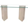 Pamono Vintage Tría Console Table in Italian Travertine and Marble by Joaquín Moll for Meddel, 1999