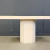 Pamono Vintage Travertine and Brass Console Table attributed to Roche Bobois, 1970s