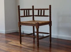 Pamono Vintage Turned Wood Corner Chair, 1950s Discount
