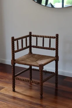 Pamono Vintage Turned Wood Corner Chair, 1950s Best