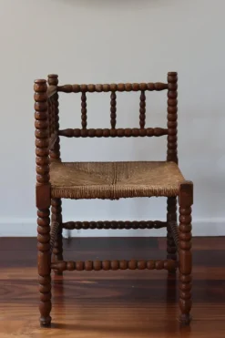 Pamono Vintage Turned Wood Corner Chair, 1950s Best