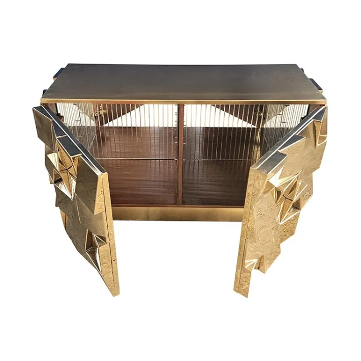 Pamono Vintage Two-Door Brass Sideboard, 1980s Best