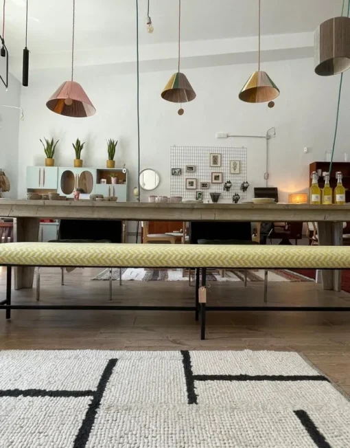 Pamono Vintage Upholstered Metal Bench Discount