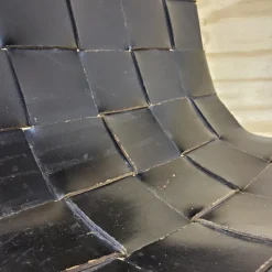 Pamono Vintage Valenti Slipper Chair in Woven Leather by Pierre Lottier for Valenti Luce, Spain, 1950s New