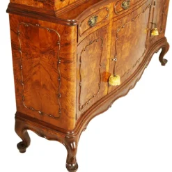 Pamono Vintage Venetian Rococo Glass Cabinet in Walnut Burl, 1930s Best