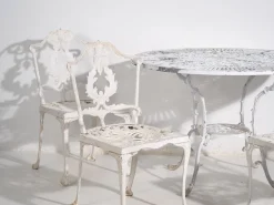 Pamono Vintage White Garden Table and Chairs, 1950, Set of 5 Best