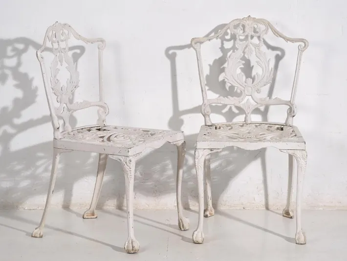 Pamono Vintage White Garden Table and Chairs, 1950, Set of 5 Best