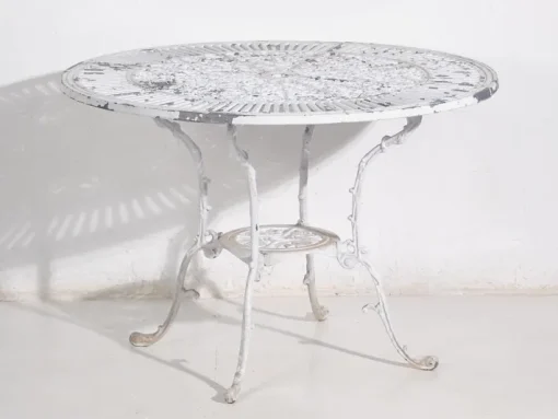 Pamono Vintage White Garden Table and Chairs, 1950, Set of 5 Best