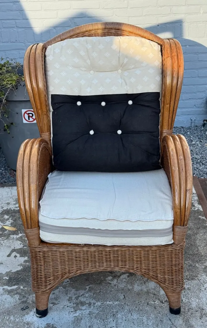 Pamono Vintage Wicker Armchair, 1980s