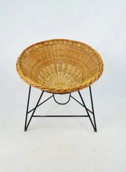Pamono Vintage Wicker Armchair, 1970s