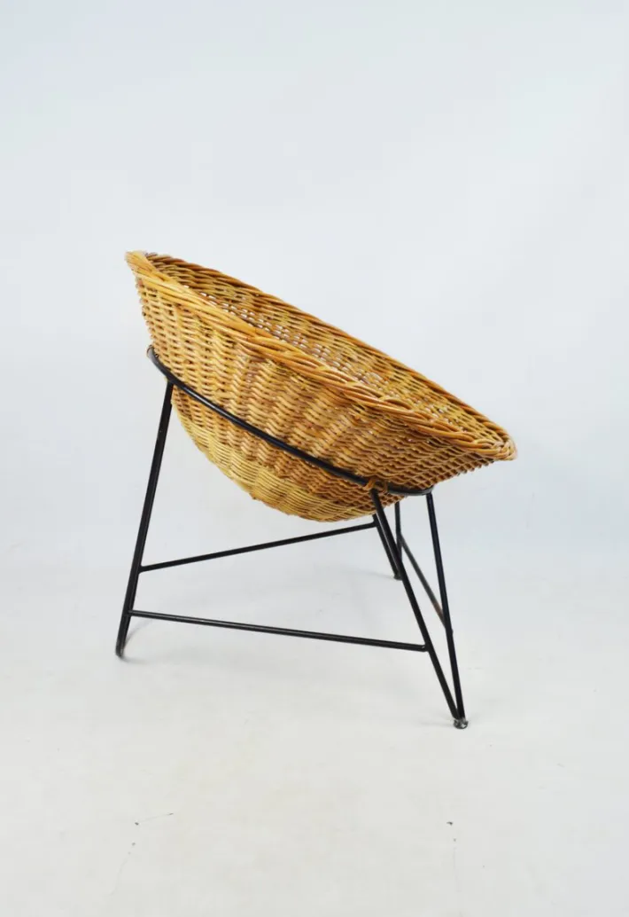Pamono Vintage Wicker Armchair, 1970s