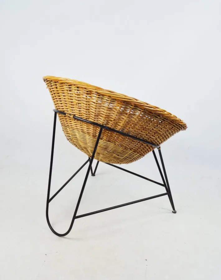 Pamono Vintage Wicker Armchair, 1970s