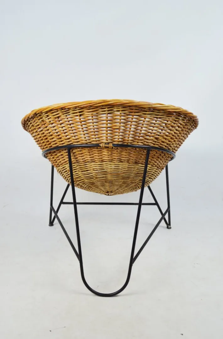Pamono Vintage Wicker Armchair, 1970s
