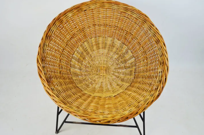 Pamono Vintage Wicker Armchair, 1970s