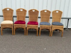 Pamono Vintage Wicker Chairs, Set of 4