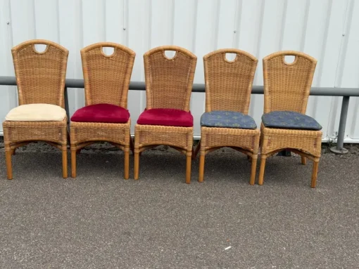 Pamono Vintage Wicker Chairs, Set of 4